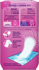 Always Thin No Feel Protection Daily Liners Regular Absorbency Unscented, 60 Count - Pack of 4 (240 Count Total)