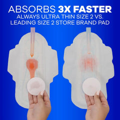 Always Ultra Thin Feminine Pads with Wings for Women, Size 3, Extra Long Super Absorbency, Unscented, Up to 100% Leak-Free Protection,84 Count (Pack of 2)