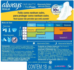 Always Pads Size 1 Infinity with Flex Foam 18 Count