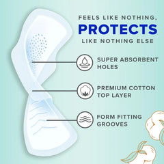 Always Pure Cotton Feminine Pads for Women, Size 2, Heavy Flow, with Wings, unscented, 34 CT