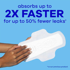 Always Infinity Feminine Pads for Women, Flexfoam Pads with Wings, Size 2, Heavy Absorbency, Unscented, 46 Count
