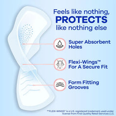 Always Infinity Feminine Pads for Women, Size 1 Regular, with Wings, unscented, 108ct