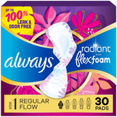 Always Radiant Regular Absorbency Pads with Wings - Scented - Size 1