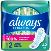 Always Ultra Thin Long Super Pads - Size 2