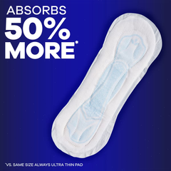 Always Maxi Pads Overnight Absorbency Unscented without Wings - Size 4 - 28ct
