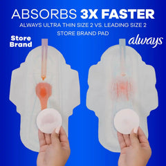 Always Ultra Thin, Size 3 Extra Heavy Long Absorbency, Multipack, with Wings, Unscented, 38 Count x 3 Packs (114 Count Total)