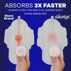 Always Ultra Thin Overnight Pads, Size 5, Extra Heavy Overnight, Unscented, 92 Count (2 Packs of 46)