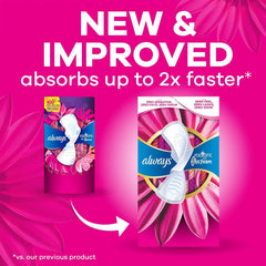 Always Radiant Feminine Pads for Women, Flexfoam Pads with Wings, Size 1, Regular Absorbency, Lightly Scented, 180 Count (6 Packs of 30)