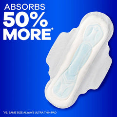 Always Maxi Feminine Pads with Wings for Women, Size 2, Long Super Absorbency, Unscented, 192 Count (6 Packs of 32)