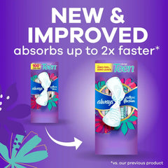 Always Radiant Teen Pads, Size 3, Extra Heavy, with Wings, Unscented, 60 Count (3 Packs of 20)