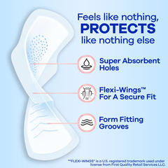 Always Infinity FlexFoam Pads for Women - Size 2 - Super Absorbency - Unscented