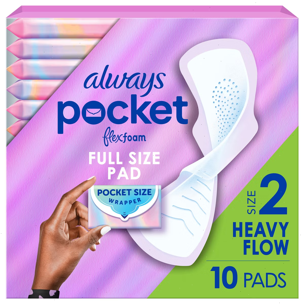 Always Pocket Flexfoam Size 2 Unscented Pads - Heavy